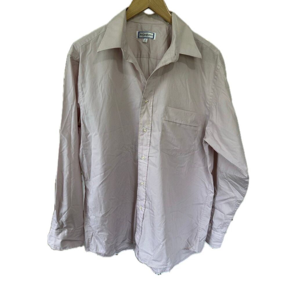 Yves Saint Laurent YSL Men's Button Down Long Sleeve Collared Shirt 16 32-33